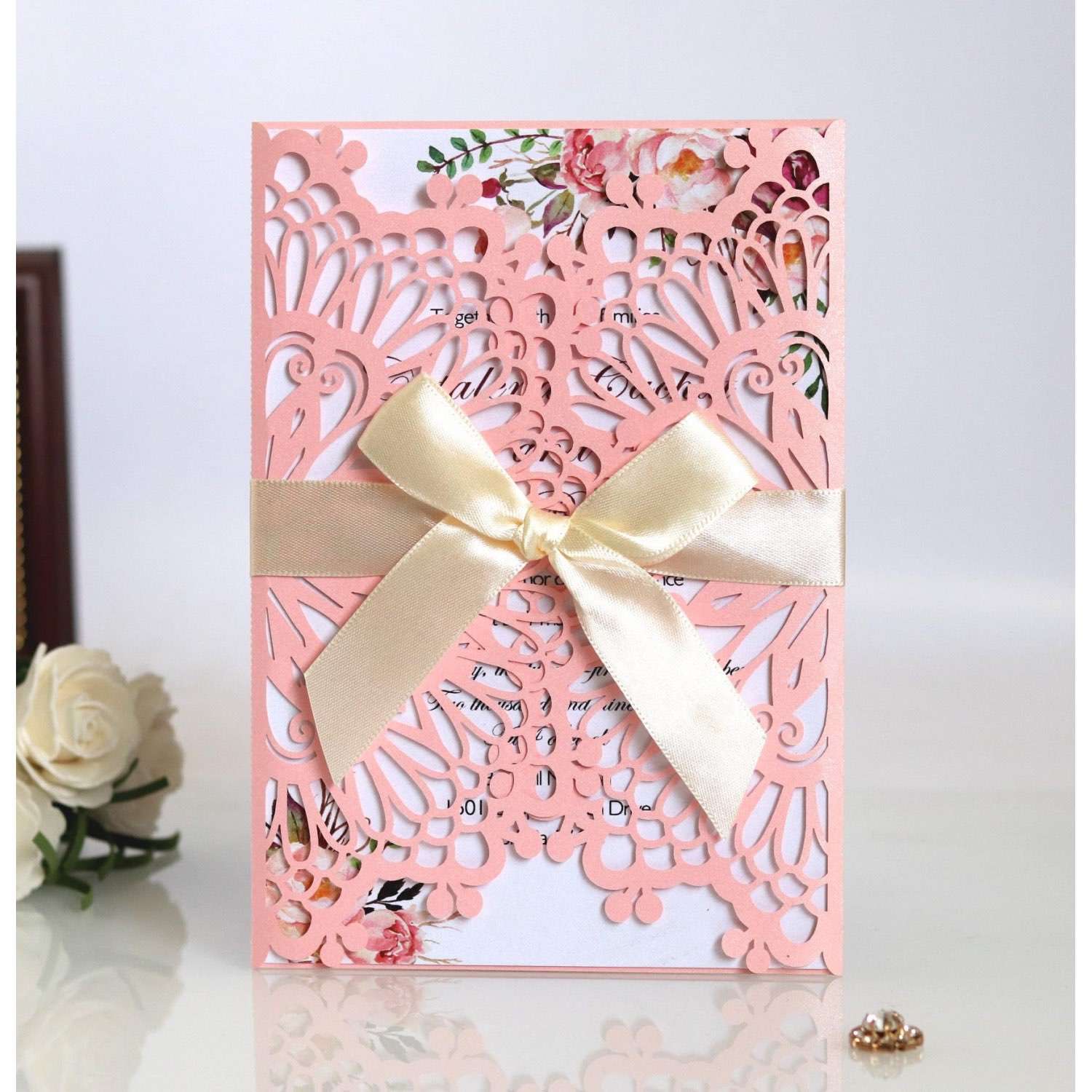 Business Invitation Card Laser Wedding Invitation Card With Envelope Greeting Card